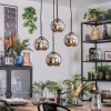 Koyoto Lámparas suspendidas, Luminarias esféricas, Lámpara colgante de clúster 35 cm Cromo, Ahumado, 4 luces