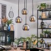 Koyoto Lámparas suspendidas, Luminarias esféricas, Lámpara colgante de clúster 35 cm Cromo, Ahumado, 4 luces