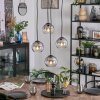 Koyoto Lámparas suspendidas, Luminarias esféricas, Lámpara colgante de clúster 35 cm Transparente, Ahumado, 4 luces