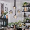 Koyoto Lámparas suspendidas, Luminarias esféricas, Lámpara colgante de clúster 35 cm Transparente, Ahumado, 4 luces
