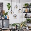 Koyoto Lámparas suspendidas, Luminarias esféricas, Lámpara colgante de clúster 35 cm Transparente, Ahumado, 4 luces