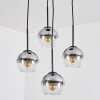 Koyoto Lámparas suspendidas, Luminarias esféricas, Lámpara colgante de clúster 35 cm Transparente, Ahumado, 4 luces
