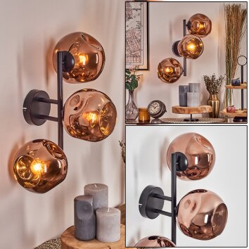 Ripoll Luminarias esféricas, Apliques Color cobre, 3 luces Ripoll Luminarias esféricas, Apliques Color cobre, 3 luces