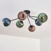 Koyoto Plafones, Luminarias esféricas 74 cm Azul, Verde, Color cobre, 6 luces