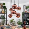 Gastor Lámparas suspendidas, Luminarias esféricas, Lámparas colgantes Transparente, Color cobre, 6 luces