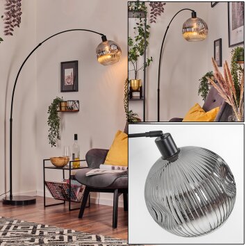 Ripoll Lámpara de pie, Lámparas de pie tipo arco Negro, 1 luz