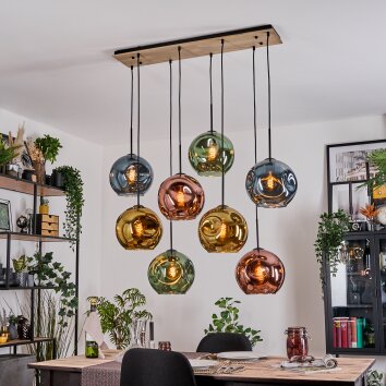 Ripoll Lámparas suspendidas, Luminarias esféricas, Lámparas colgantes Crudo, Negro, 8 luces