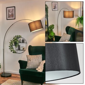 Soungou Lámpara de pie Cromo, Negro, 1 luz