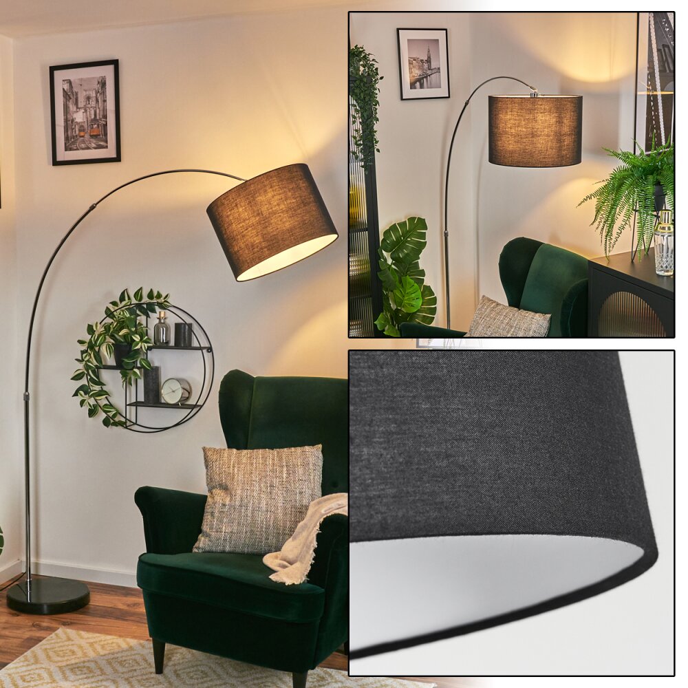 Bassagoda Lámpara de pie Cromo, Negro, 1 luz main product photo