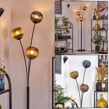 Koyoto Luminarias esféricas, Lámpara de pie Azul, dorado, Color cobre, 3 luces