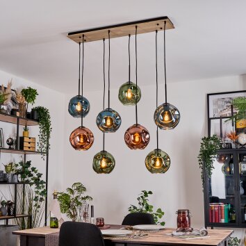 Ripoll Lámparas suspendidas, Luminarias esféricas, Lámparas colgantes Crudo, Negro, 8 luces
