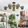Koyoto Plafones, Luminarias esféricas 85 cm Azul, dorado, Verde, 8 luces