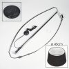 Bassagoda Lámpara de pie, Lámparas de pie tipo arco Cromo, Negro, 1 luz, Pantalla de lámpara de tela