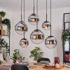 Gastor Lámparas suspendidas, Luminarias esféricas, Lámparas colgantes Cromo, Transparente, Ahumado, 6 luces