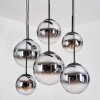 Gastor Lámparas suspendidas, Luminarias esféricas, Lámparas colgantes Cromo, Transparente, Ahumado, 6 luces