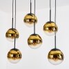 Gastor Lámparas suspendidas, Luminarias esféricas, Lámparas colgantes dorado, Transparente, 6 luces