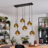 Gastor Lámparas suspendidas, Luminarias esféricas, Lámparas colgantes dorado, Transparente, 6 luces