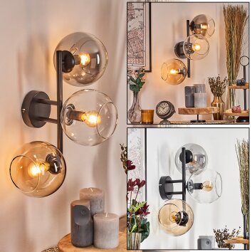 Koyoto Luminarias esféricas, Apliques Colores ámbar, Transparente, Ahumado, 3 luces Koyoto Luminarias esféricas, Apliques Colores ámbar, Transparente, Ahumado, 3 luces