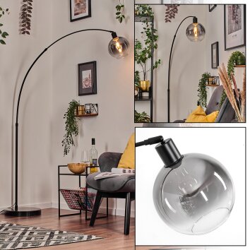 Koyoto Lámpara de pie, Lámparas de pie tipo arco Negro, 1 luz