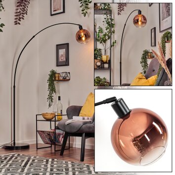 Koyoto Lámpara de pie, Lámparas de pie tipo arco Negro, 1 luz