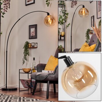 Koyoto Lámpara de pie, Lámparas de pie tipo arco Negro, 1 luz