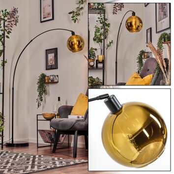 Koyoto Lámpara de pie, Lámparas de pie tipo arco Negro, 1 luz