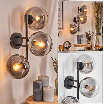 Gastor Luminarias esféricas, Apliques Transparente, Ahumado, 3 luces