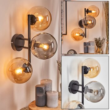 Gastor Luminarias esféricas, Apliques Colores ámbar, Ahumado, 3 luces