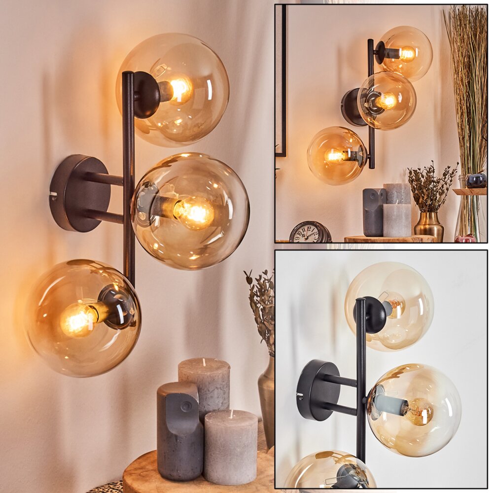 Gastor Luminarias esféricas, Apliques Colores ámbar, Transparente, 3 luces main product photo