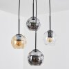 Ripoll Lámparas suspendidas, Luminarias esféricas, Lámpara colgante de clúster Colores ámbar, Transparente, Ahumado, 4 luces