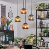 Koyoto Lámparas suspendidas, Luminarias esféricas, Lámpara colgante de clúster Azul, Verde, Color cobre, 4 luces