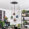 Koyoto Lámparas suspendidas, Luminarias esféricas, Lámpara colgante de clúster Azul, Verde, Color cobre, 4 luces