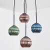Koyoto Lámparas suspendidas, Luminarias esféricas, Lámpara colgante de clúster Azul, Verde, Color cobre, 4 luces