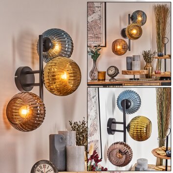 Koyoto Luminarias esféricas, Apliques Azul, dorado, Color cobre, 3 luces