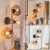Koyoto Luminarias esféricas, Apliques dorado, Negro, 3 luces