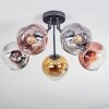 Ripoll Plafones, Luminarias esféricas Cromo, dorado, Transparente, Color cobre, Ahumado, 5 luces