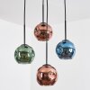 Ripoll Lámparas suspendidas, Luminarias esféricas, Lámpara colgante de clúster Azul, Verde, Color cobre, 4 luces