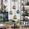 Koyoto Lámparas suspendidas, Luminarias esféricas, Lámpara colgante de clúster Azul, dorado, Verde, 4 luces
