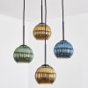 Koyoto Lámparas suspendidas, Luminarias esféricas, Lámpara colgante de clúster Azul, dorado, Verde, 4 luces