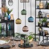 Koyoto Lámparas suspendidas, Luminarias esféricas, Lámpara colgante de clúster Azul, dorado, Verde, Color cobre, 4 luces