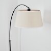 Bassagoda Lámpara de pie, Lámparas de pie tipo arco Negro, 1 luz, Pantalla de lámpara de tela