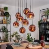 Gastor Lámparas suspendidas, Luminarias esféricas, Lámparas colgantes Transparente, Color cobre, 8 luces