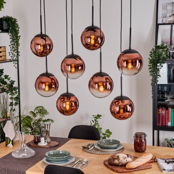 Gastor Lámparas suspendidas, Luminarias esféricas, Lámparas colgantes Transparente, Color cobre, 8 luces