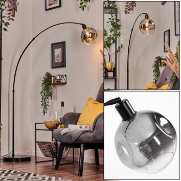 Ripoll Lámpara de pie, Lámparas de pie tipo arco Negro, 1 luz