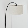 Bassagoda Lámpara de pie, Lámparas de pie tipo arco Negro, 1 luz, Pantalla de tela