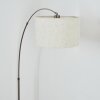 Bassagoda Lámpara de pie, Lámparas de pie tipo arco Níquel-mate, Negro, 1 luz, Pantalla de tela