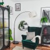 Bassagoda Lámpara de pie, Lámparas de pie tipo arco Cromo, Negro, 1 luz, Pantalla de lámpara de tela