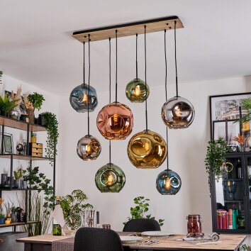 Ripoll Lámparas suspendidas, Luminarias esféricas, Lámparas colgantes Crudo, Negro, 8 luces