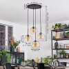 Koyoto Lámparas suspendidas, Luminarias esféricas, Lámpara colgante de clúster Colores ámbar, Transparente, 4 luces