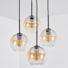 Koyoto Lámparas suspendidas, Luminarias esféricas, Lámpara colgante de clúster Colores ámbar, Transparente, 4 luces